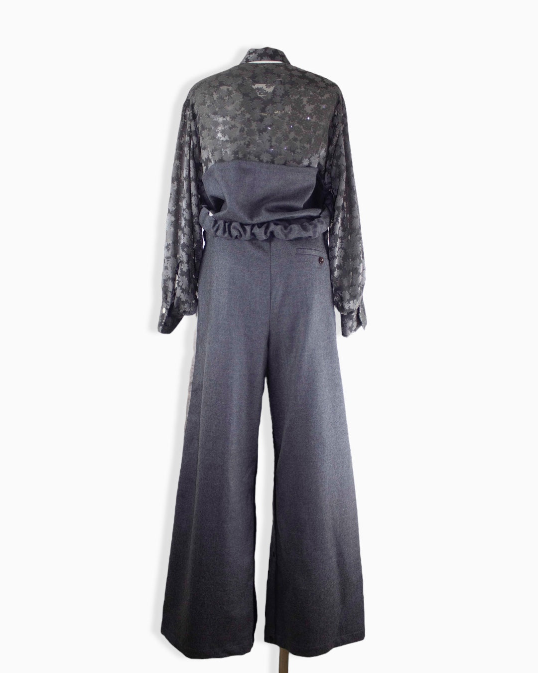 wool completed style jump suits / gray