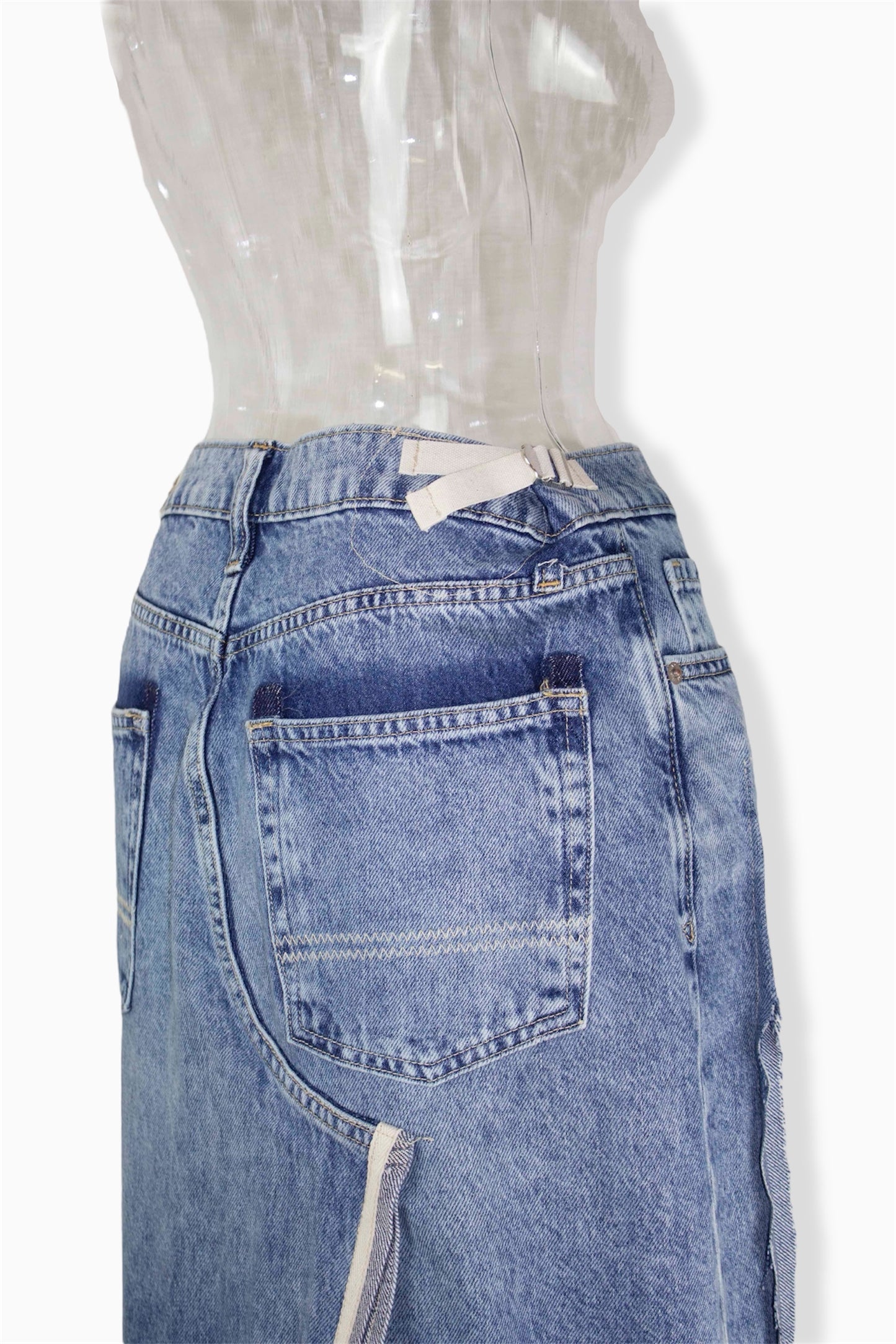 re-make denim skirt / blue