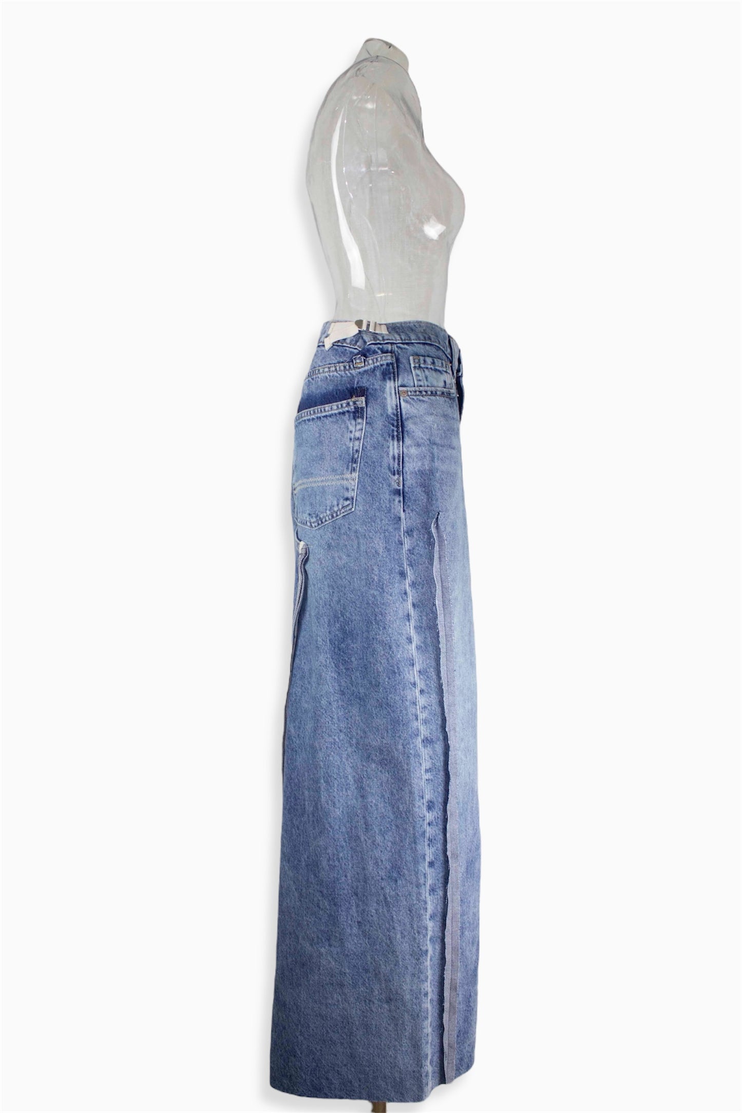 re-make denim skirt / blue
