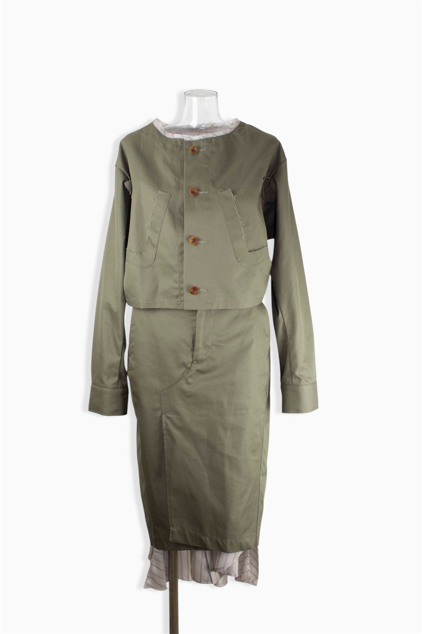 completed stylec cotton dress / khaki
