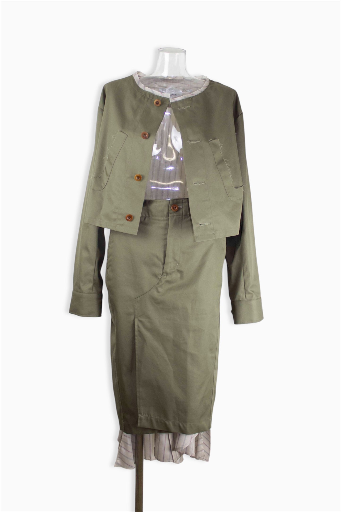 completed stylec cotton dress / khaki