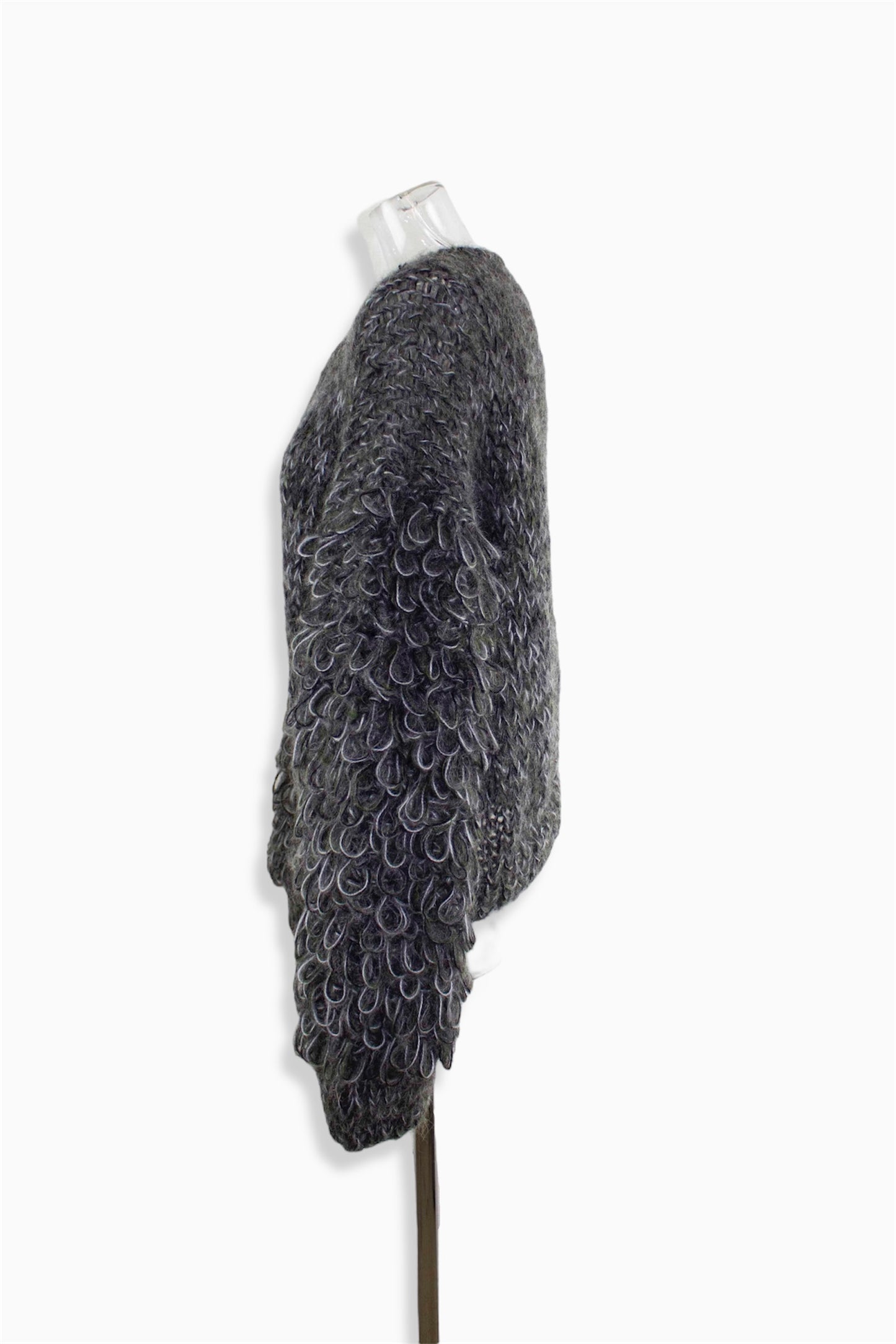 mohair birds sleeve cardigan / gray