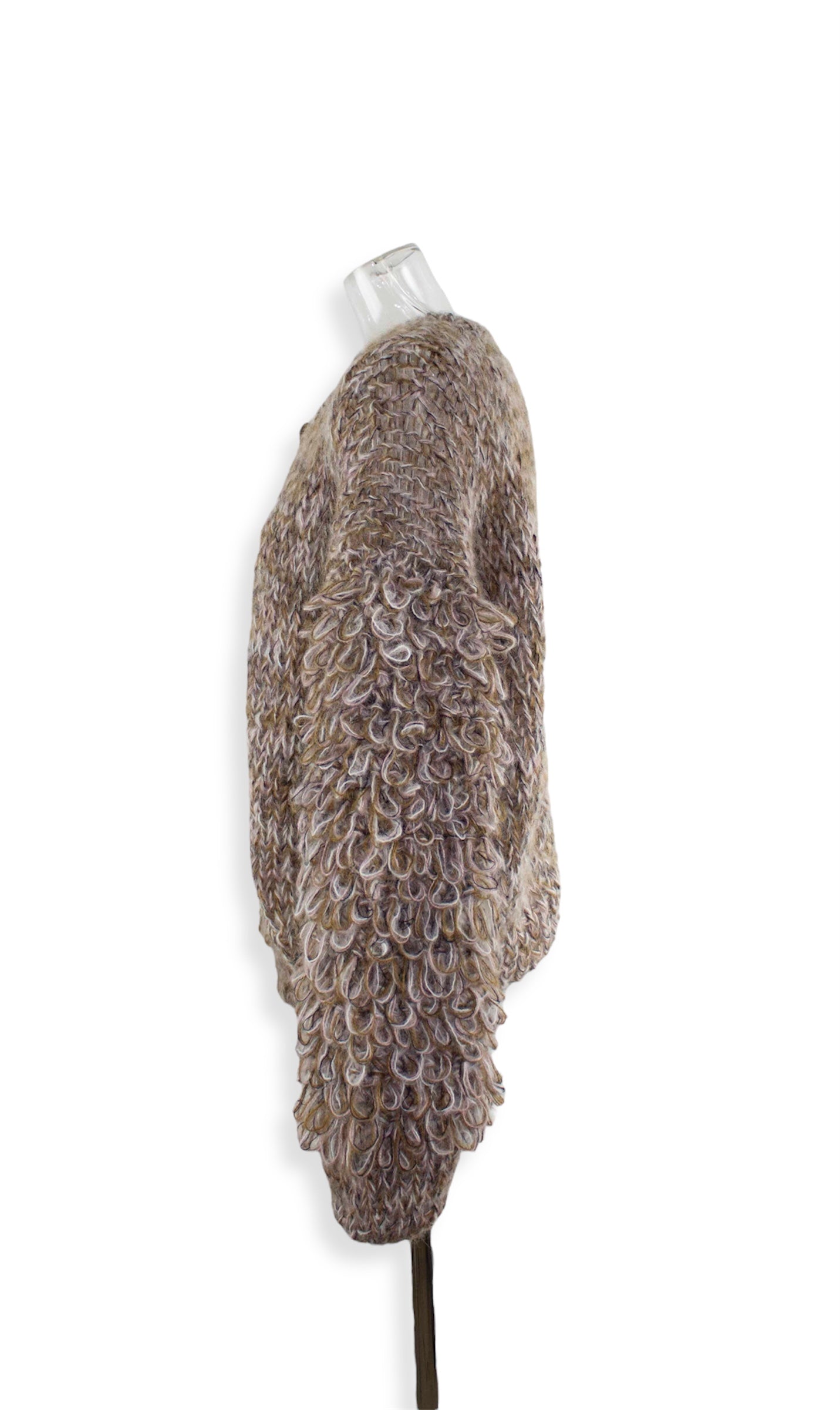 mohair birds sleeve cardigan / pink beige