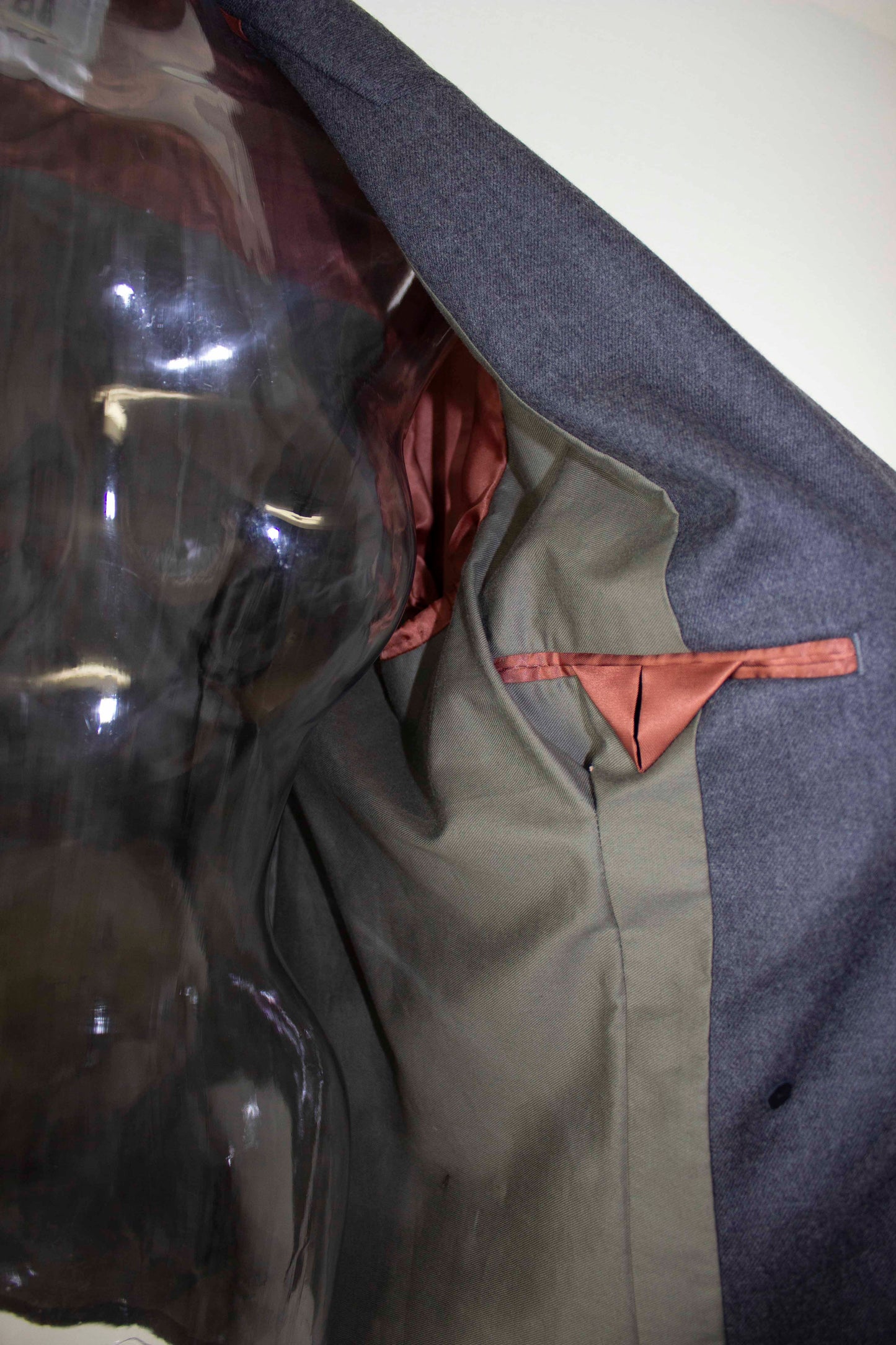 tucked wool jacket / gray