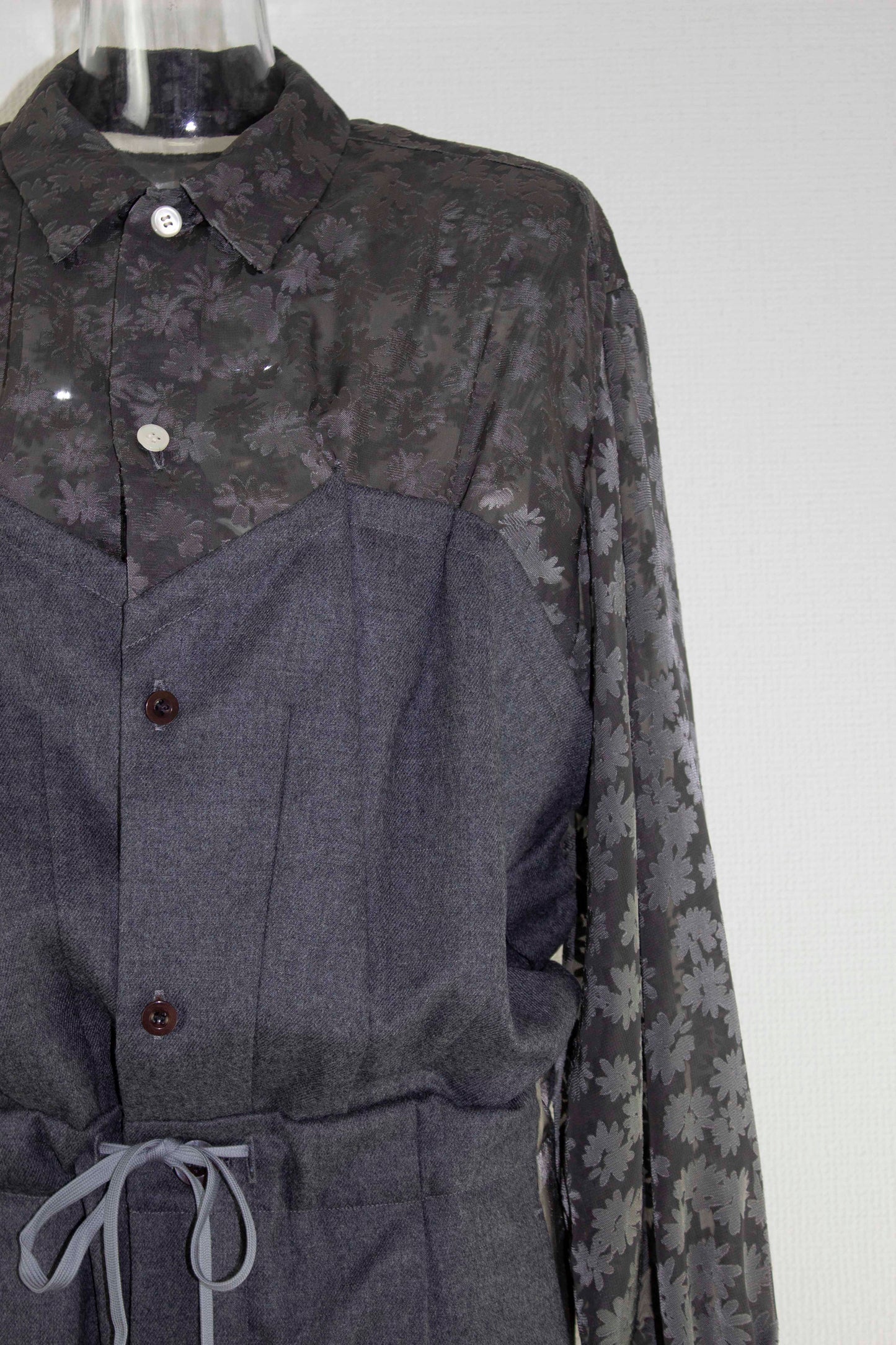 wool completed style jump suits / gray