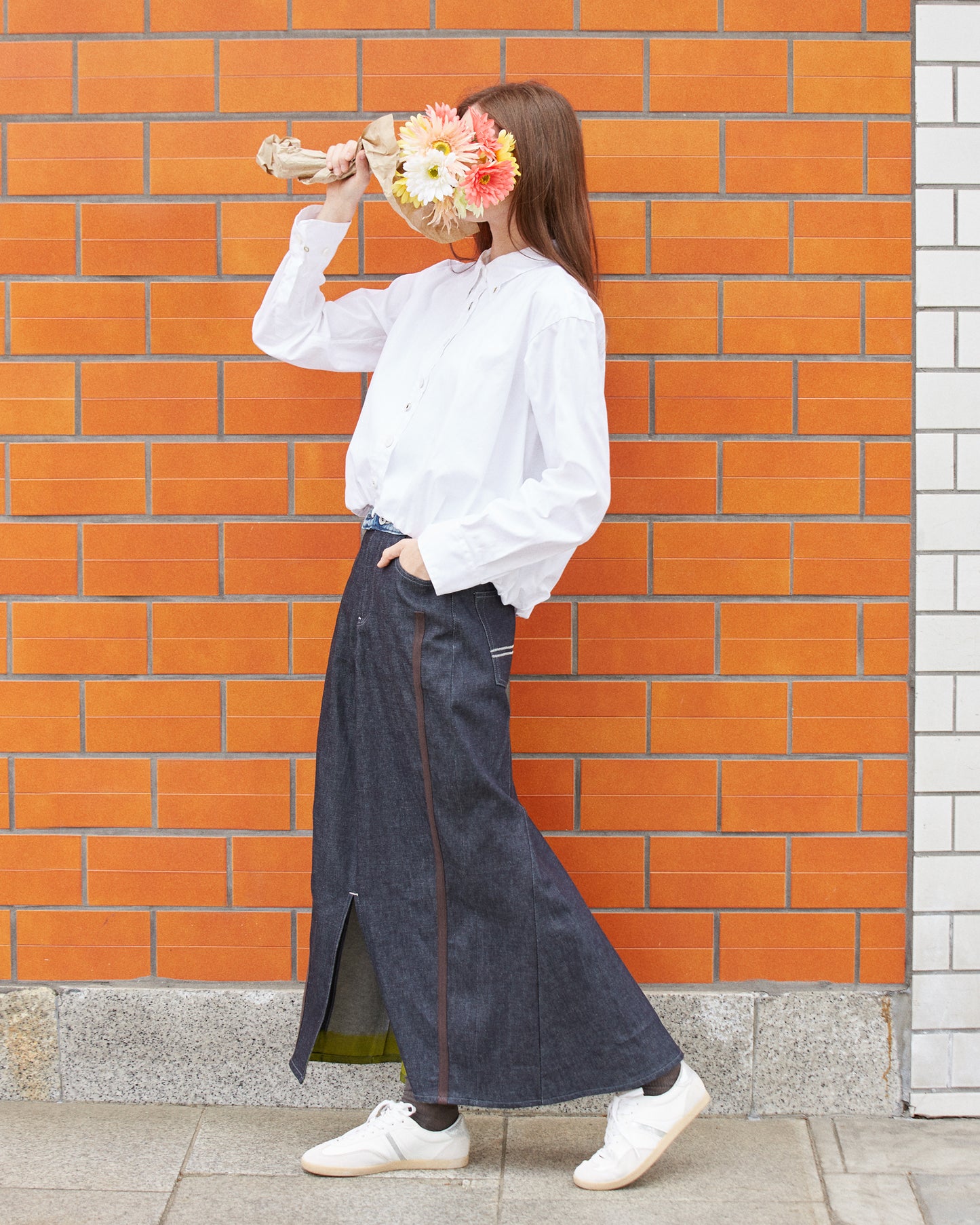 balloon oxford shirts / white
