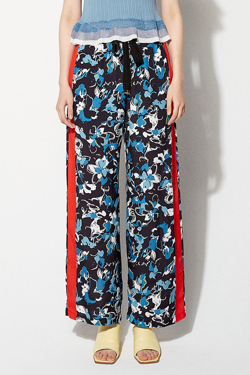 rayon aloha track pants  / navy