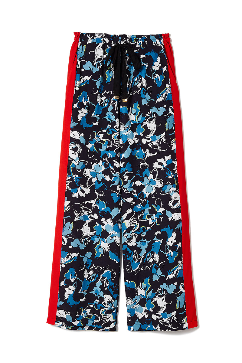 rayon aloha track pants  / navy