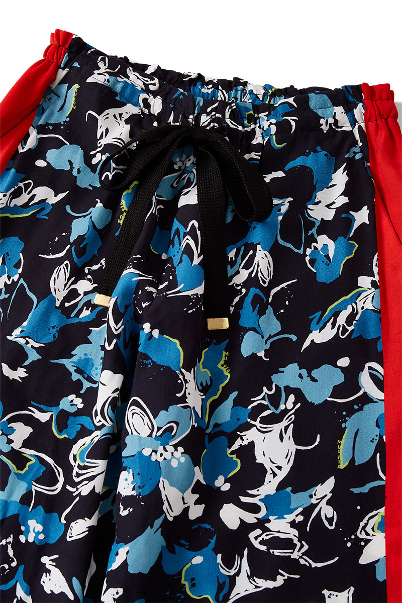 rayon aloha track pants  / navy