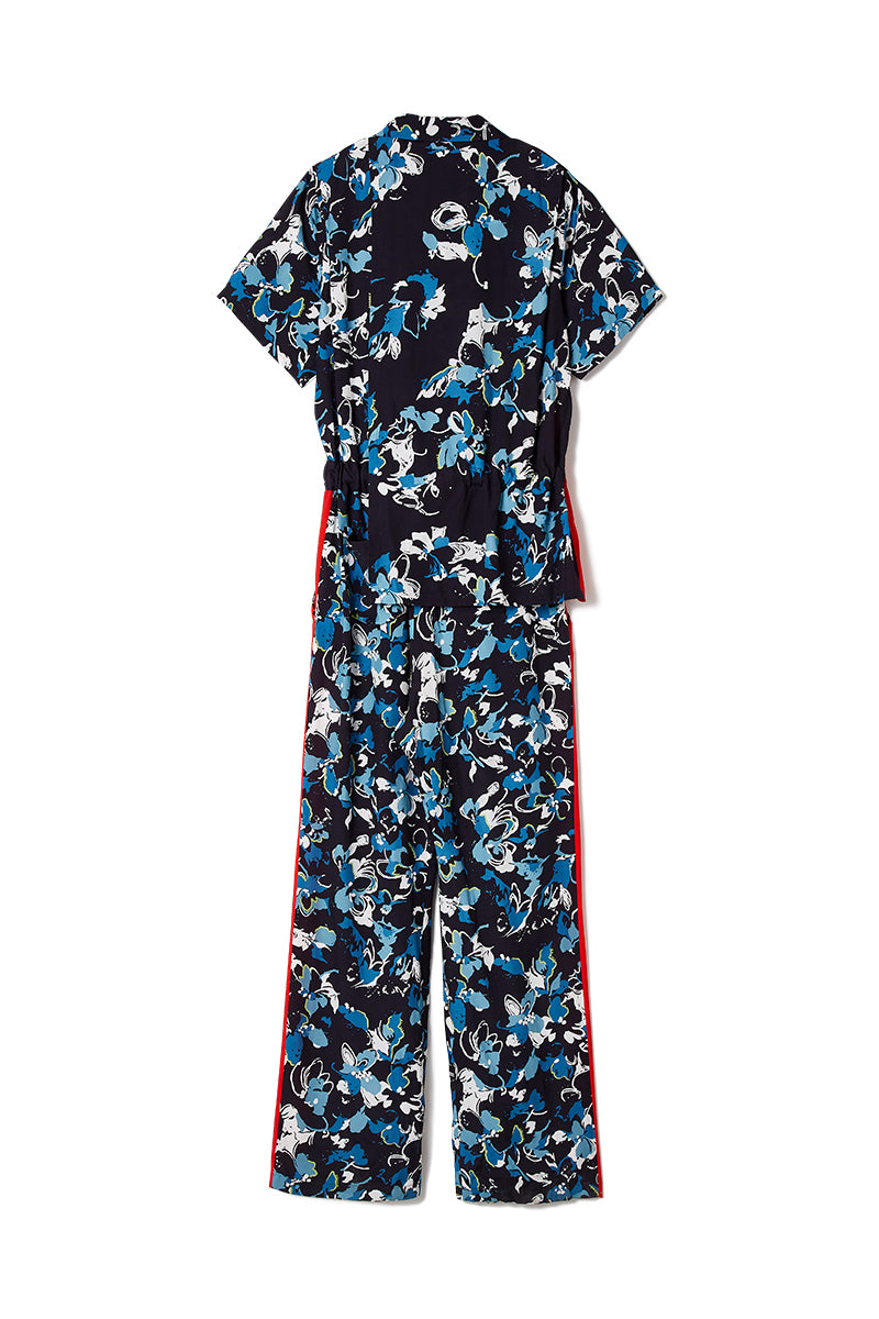 【completed style】aloha fabric jump suits / navy