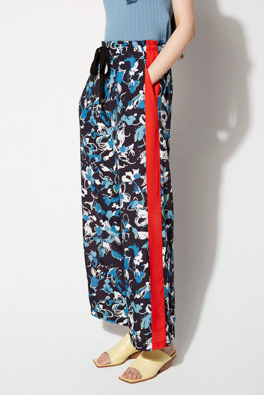 rayon aloha track pants  / navy