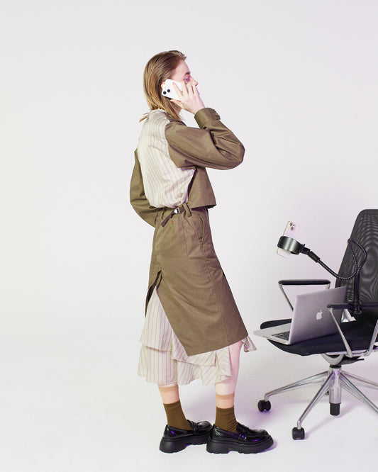 completed stylec cotton dress  / khaki