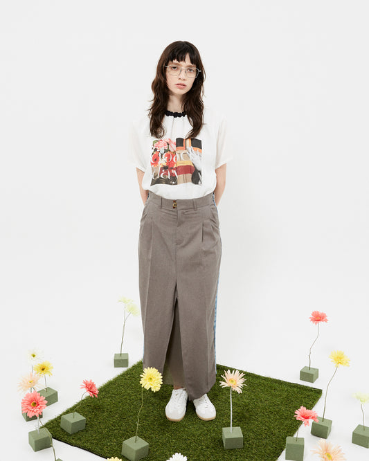 good day print washable cupro tee / white