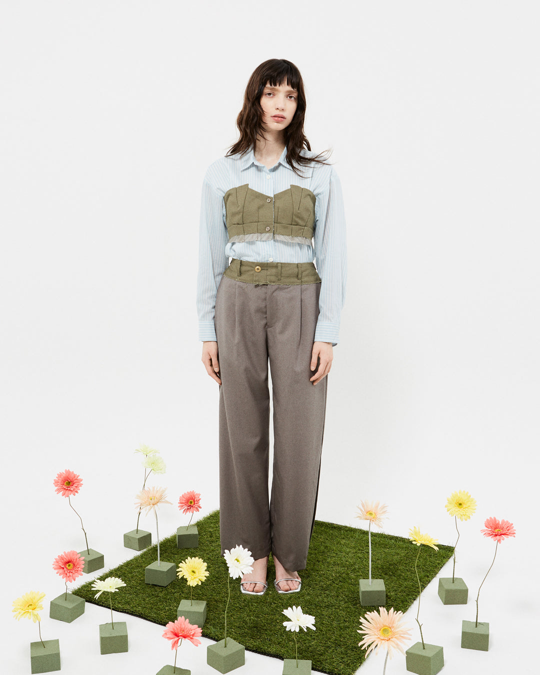 【set up item】cargo slacks pants ／ gray