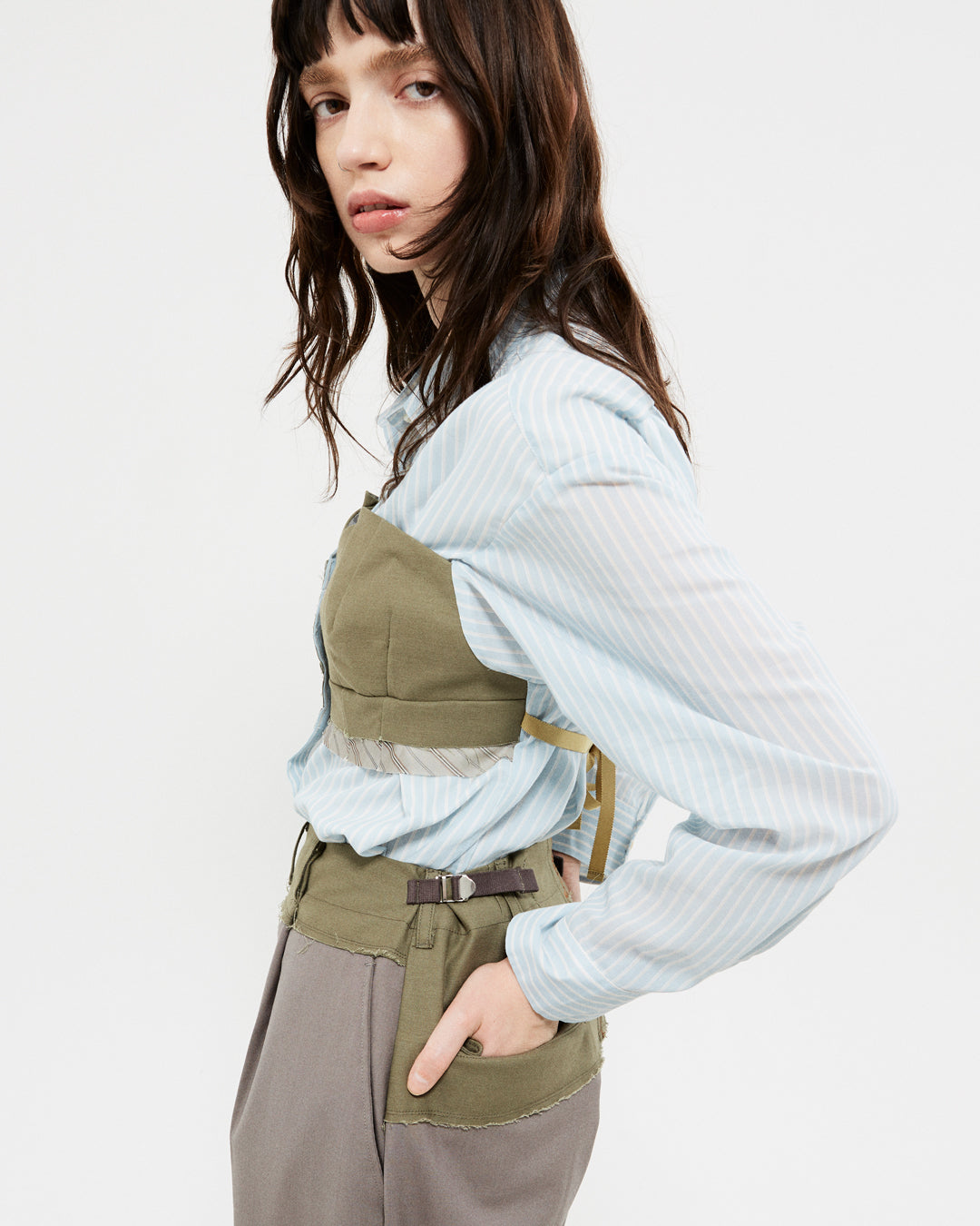 【set up item】cargo slacks pants ／ gray