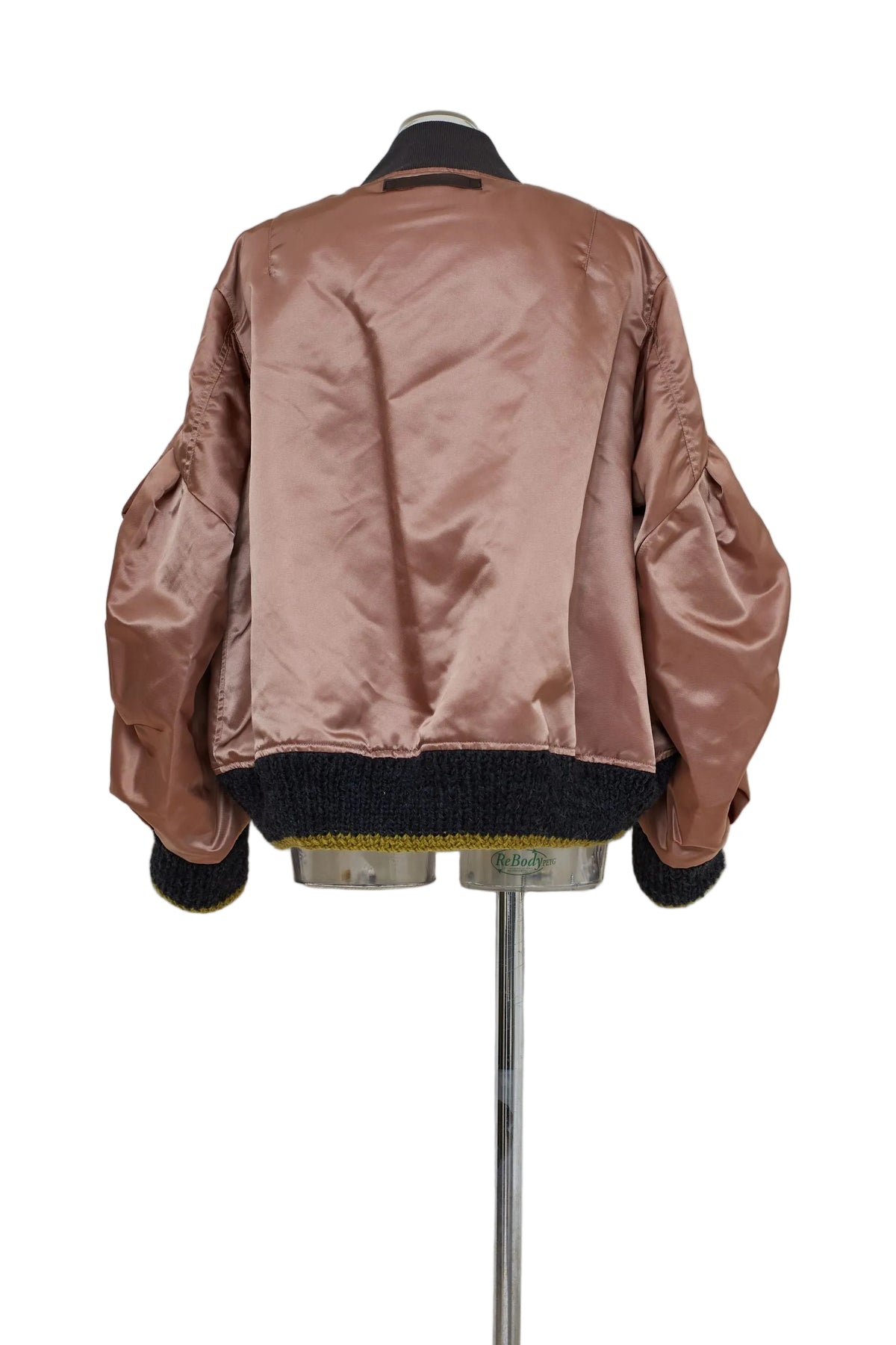 volume tuck sleeve bomber jacket /pink