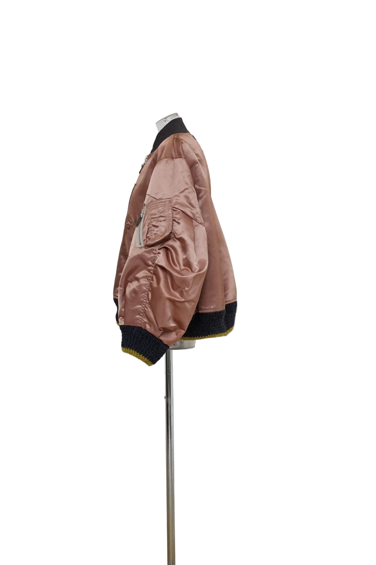 volume tuck sleeve bomber jacket /pink
