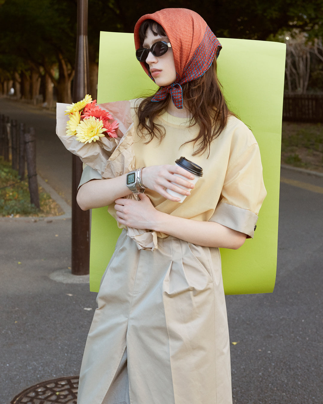 【completed style】 sheer wool dress  / yellow
