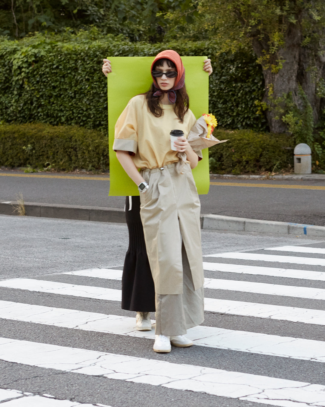 【completed style】 sheer wool dress  / yellow