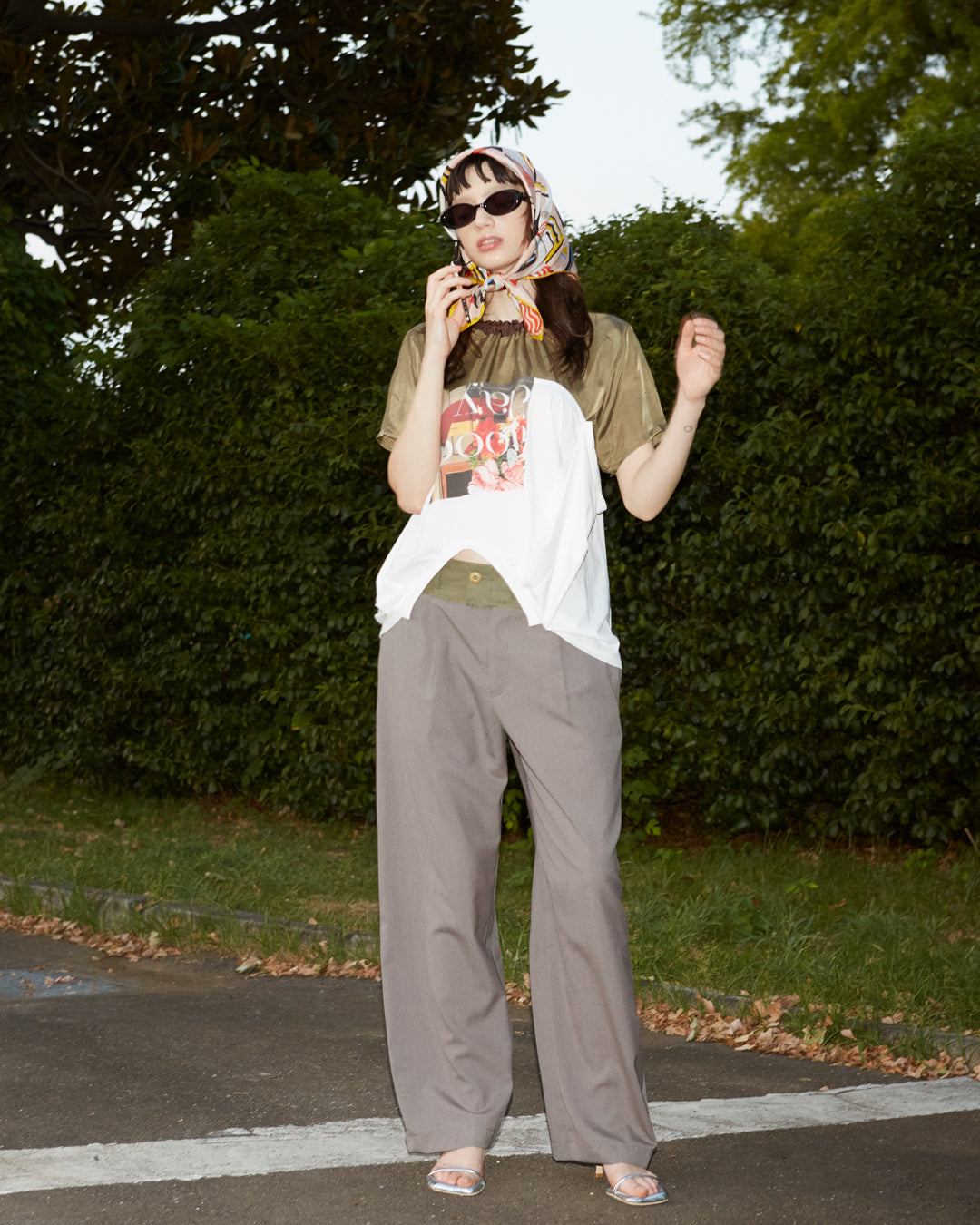 【set up item】cargo slacks pants ／ gray