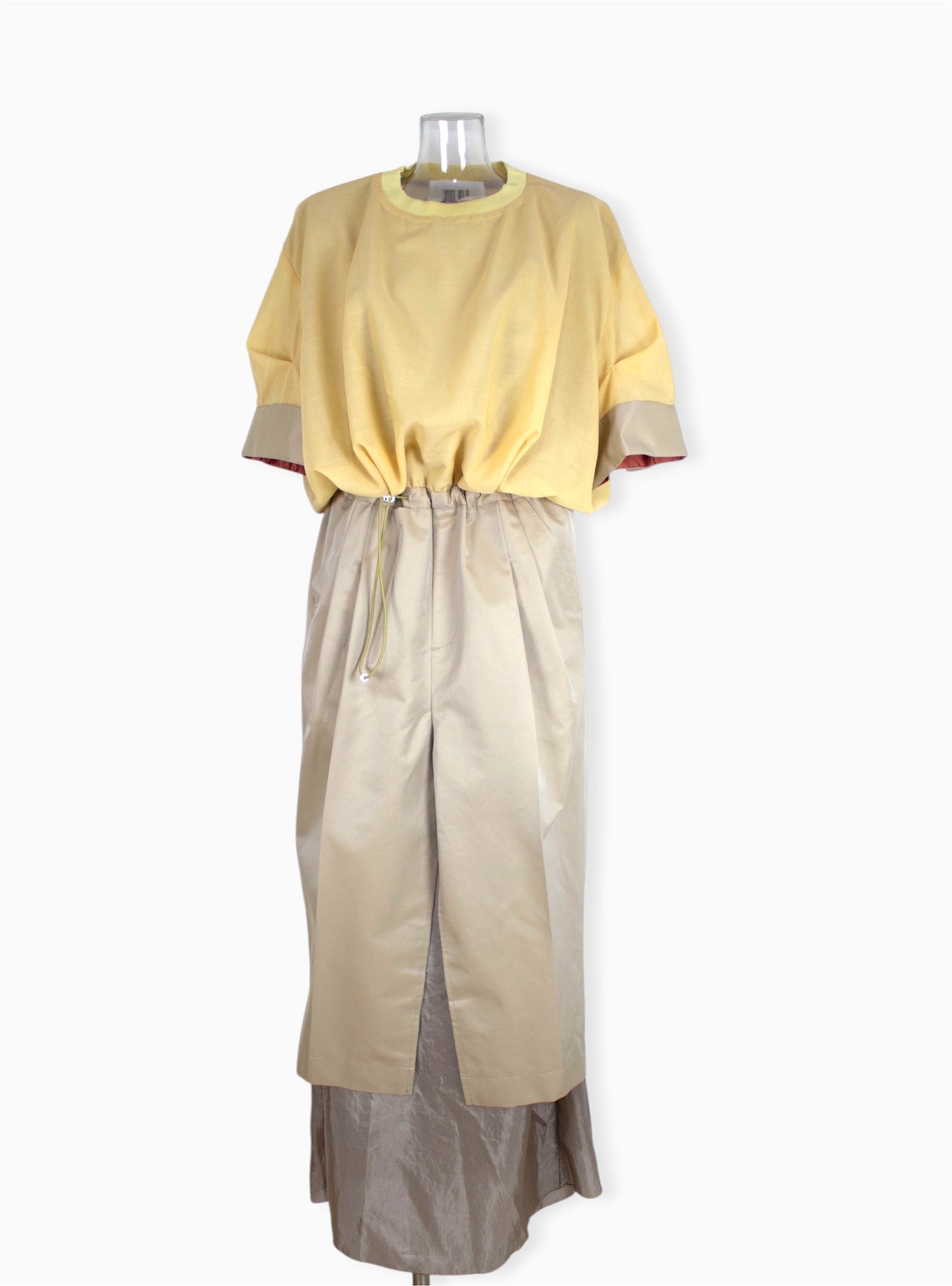【completed style】 sheer wool dress  / yellow
