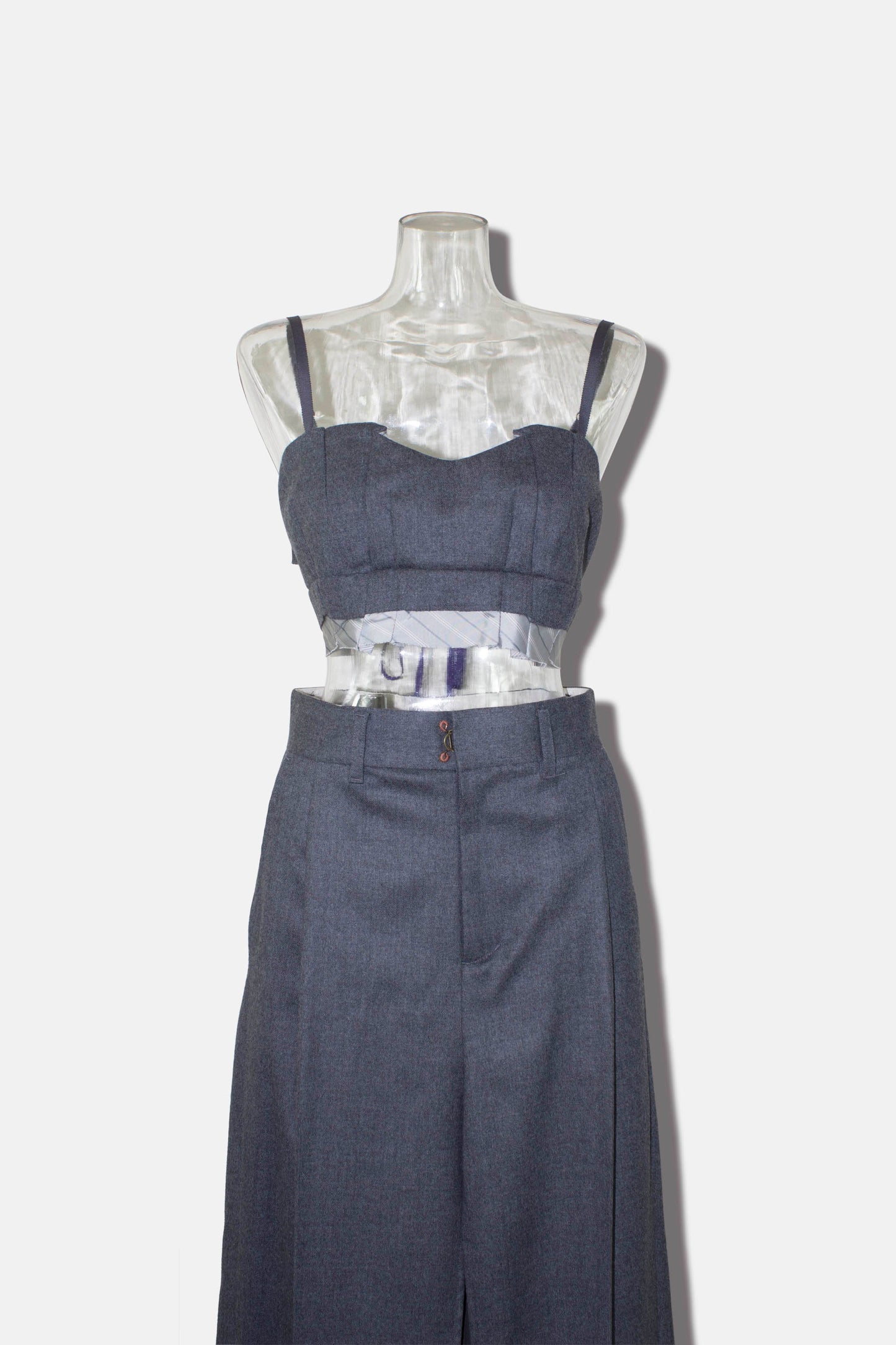 23W-B02-Y tacked bustier / gray