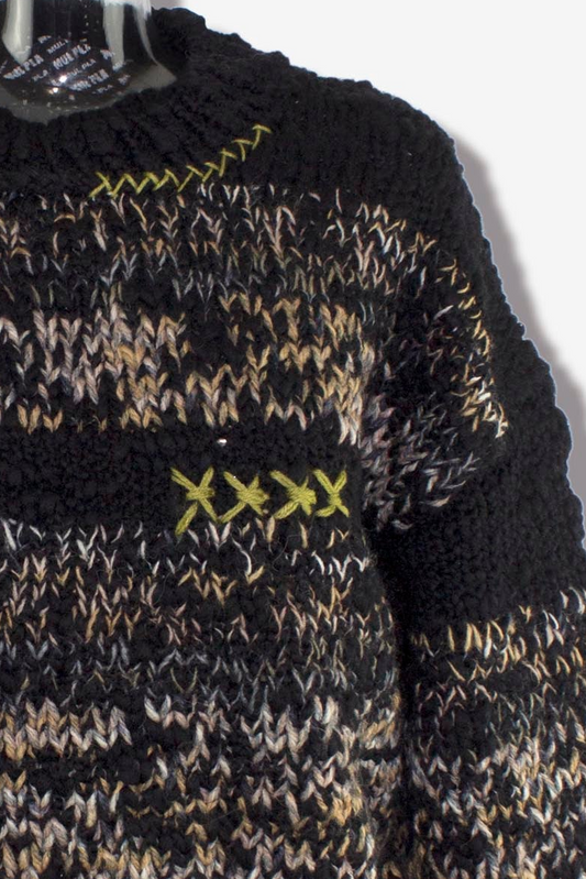 Hand wave mix yarn knit / black