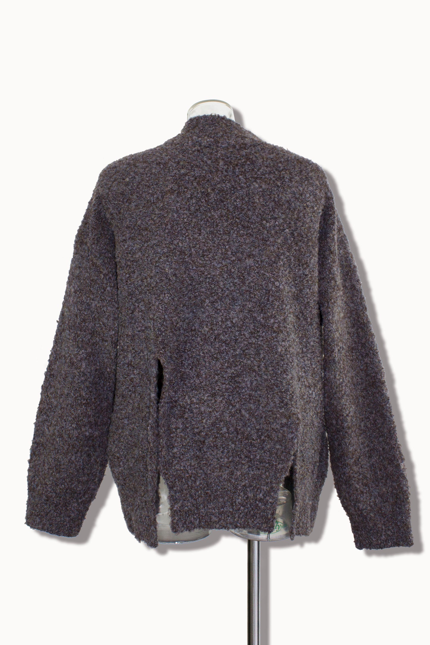 mix boucle slit cardigan / gray
