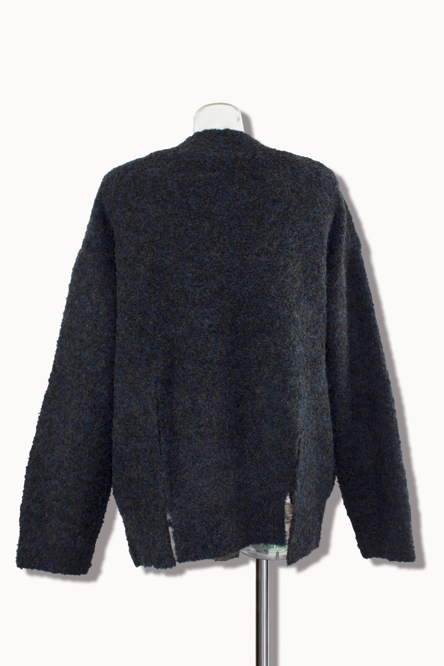 mix boucle slit cardigan / chacoal