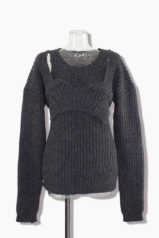 bustier knit  / gray