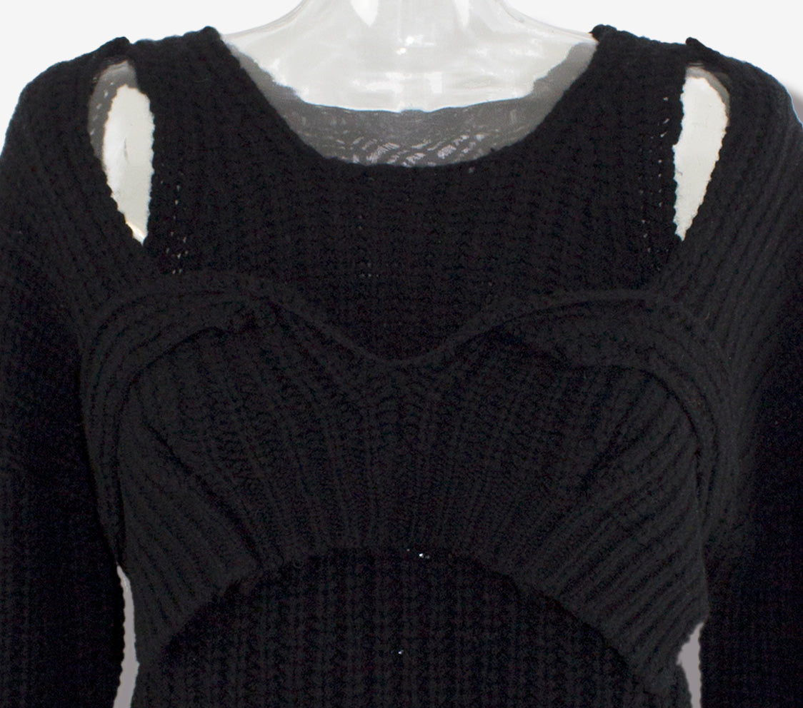 bustier knit / black