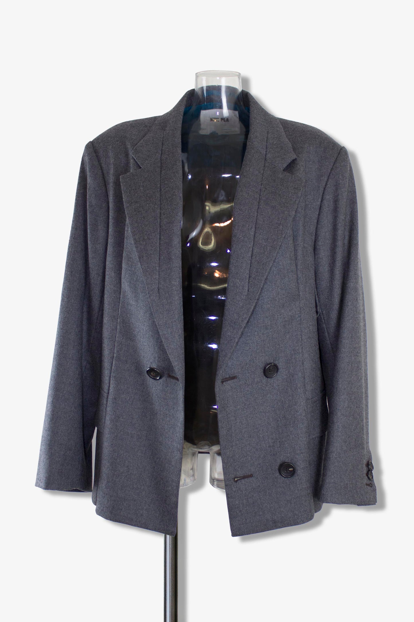 tacked wool jacket / gray