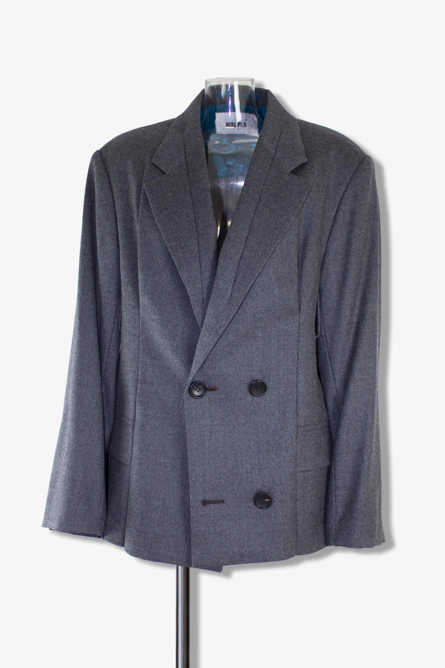 tacked wool jacket / gray