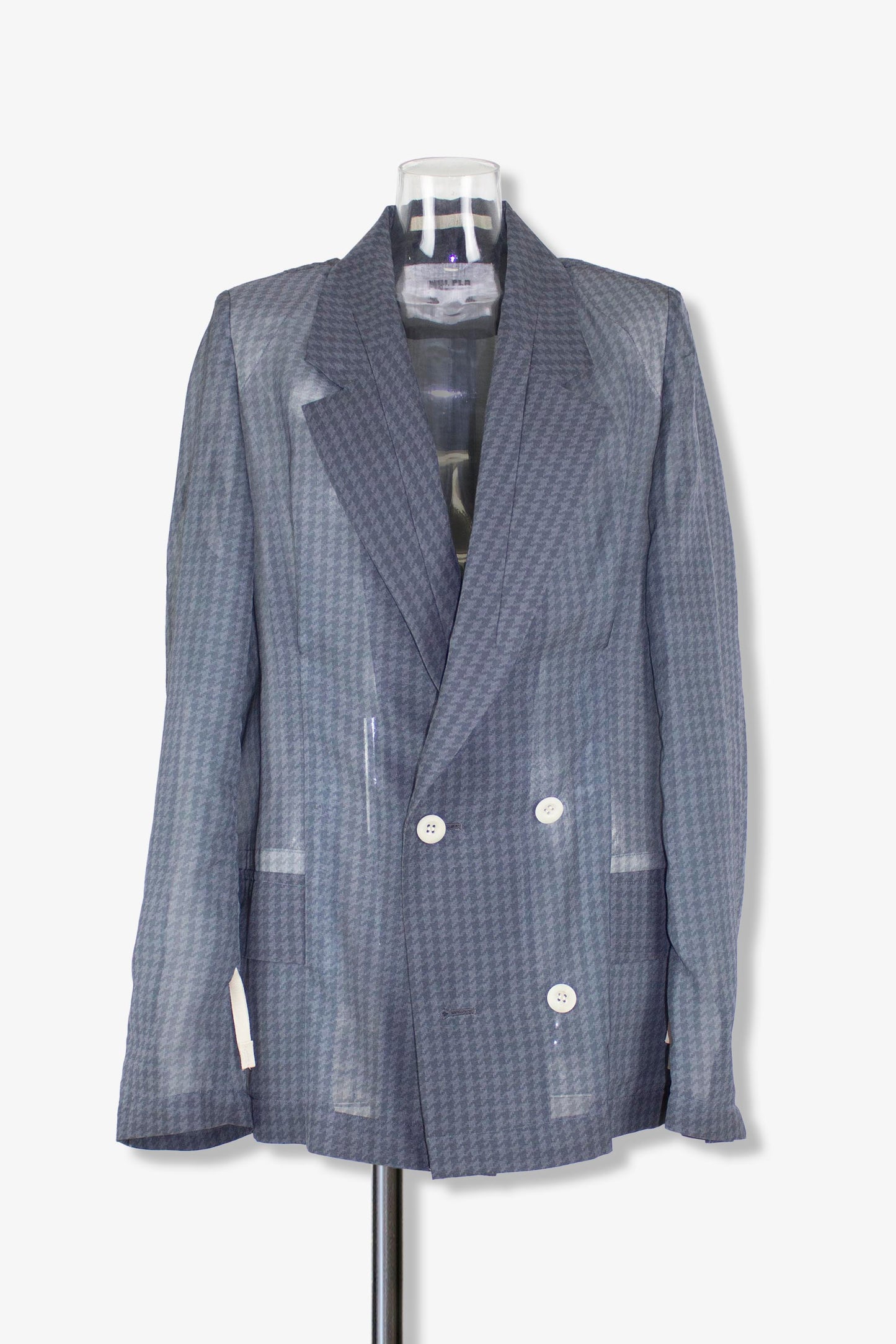 see through tuck jacket / houndstooth