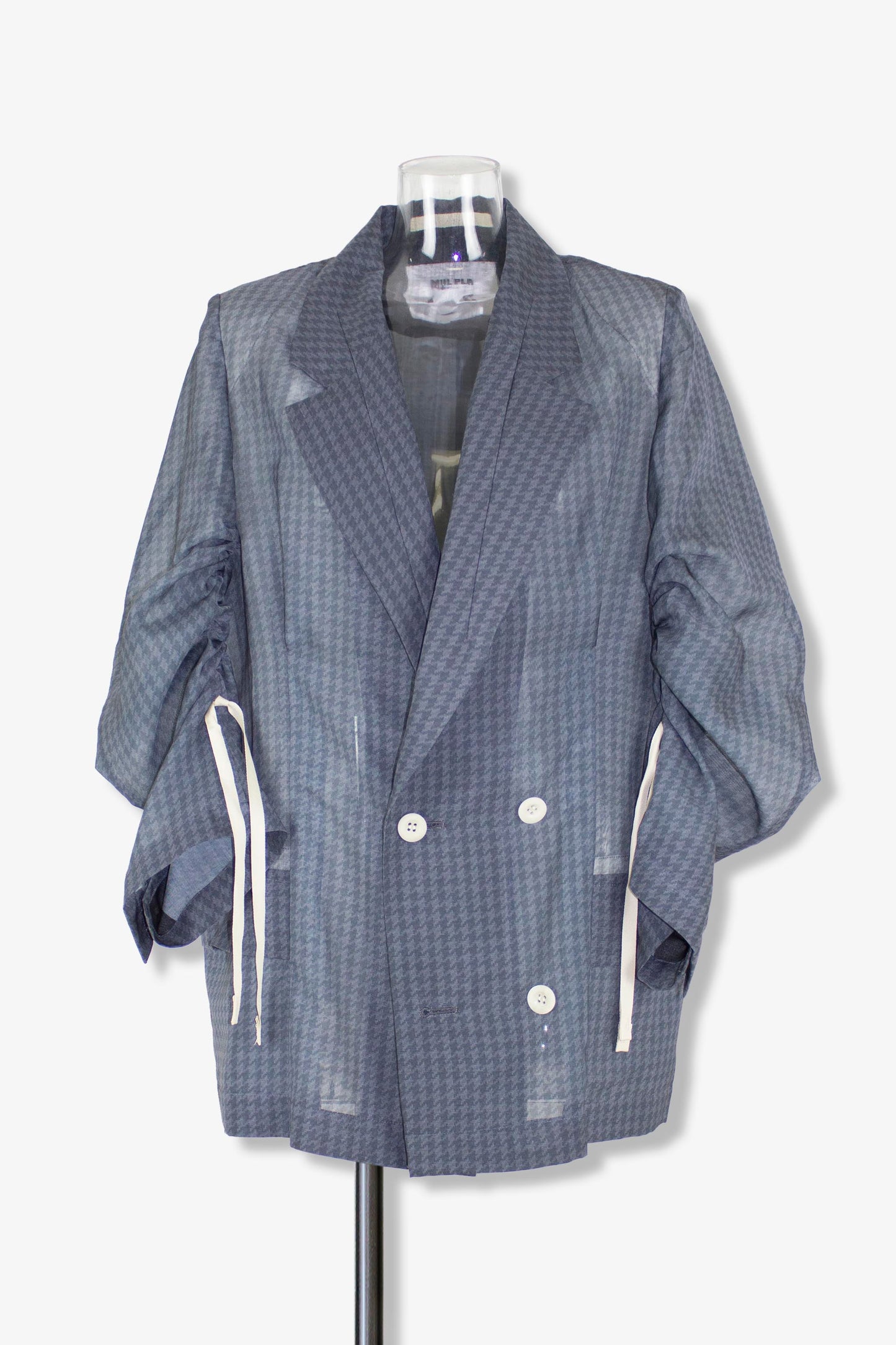 see through tuck jacket / houndstooth