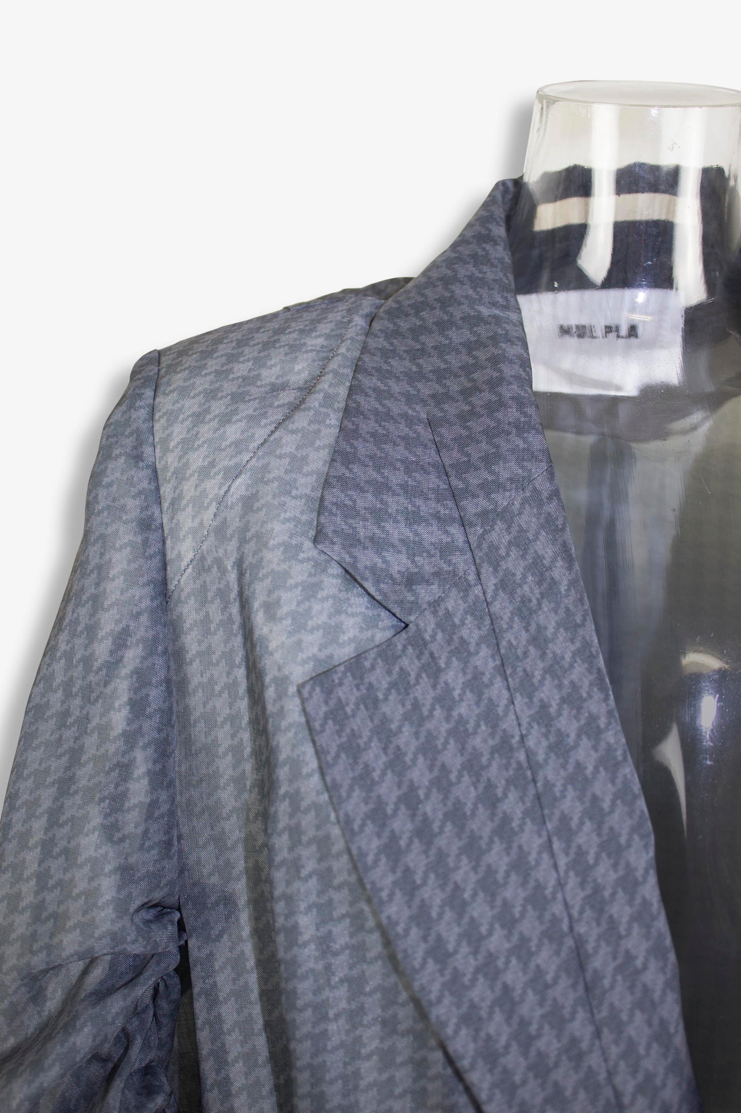 see through tuck jacket / houndstooth