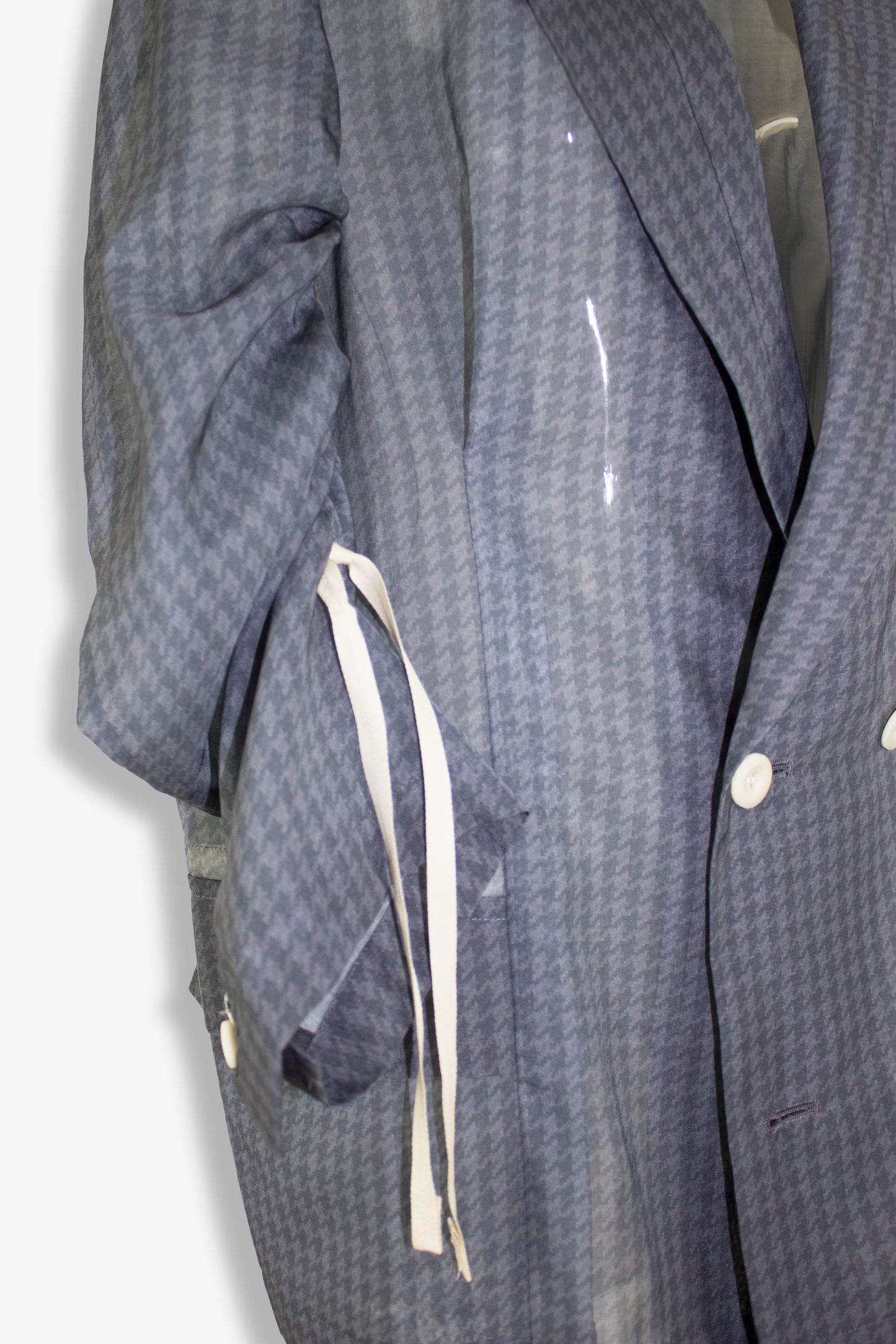 see through tuck jacket / houndstooth