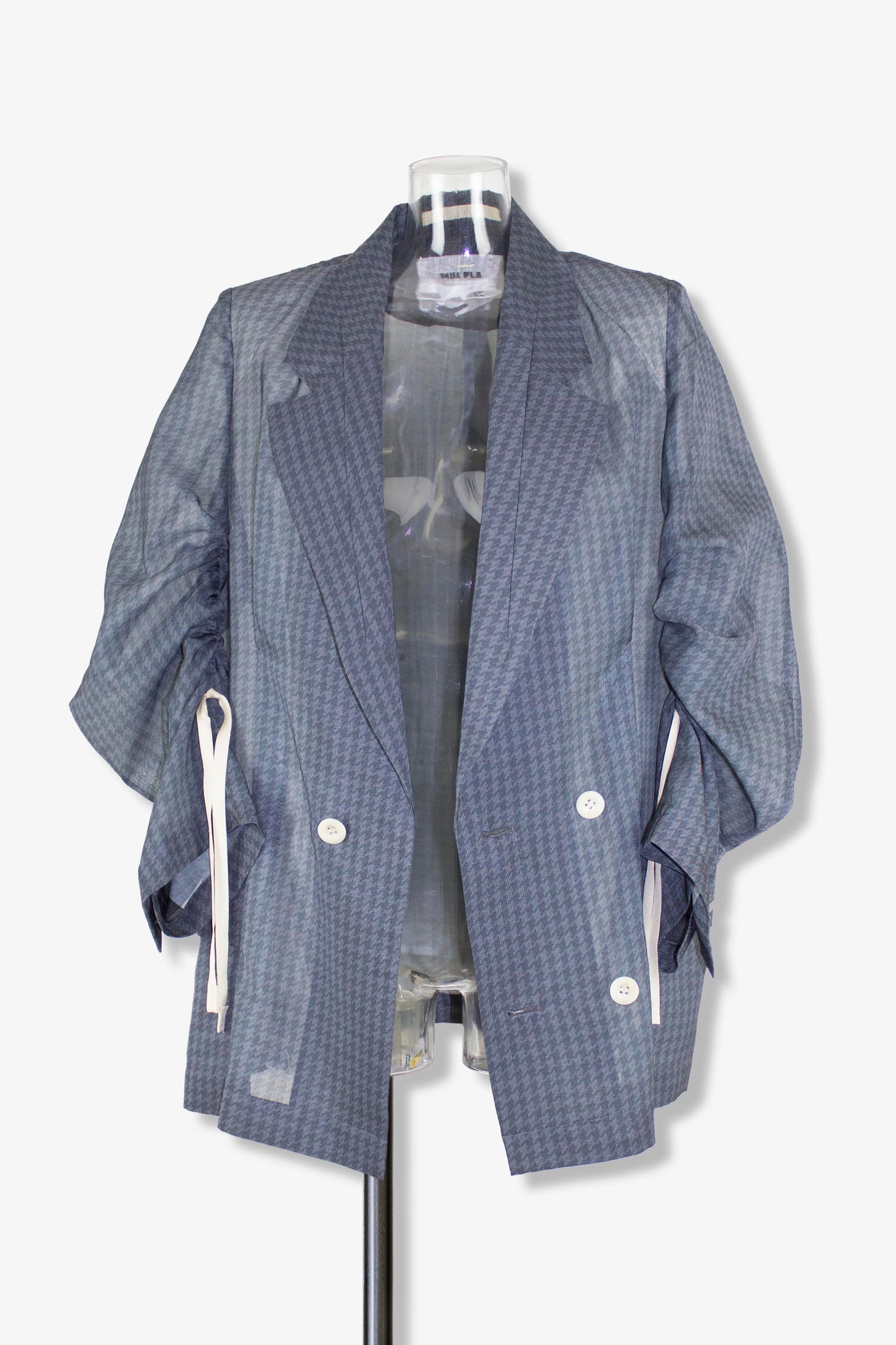 see through tuck jacket / houndstooth