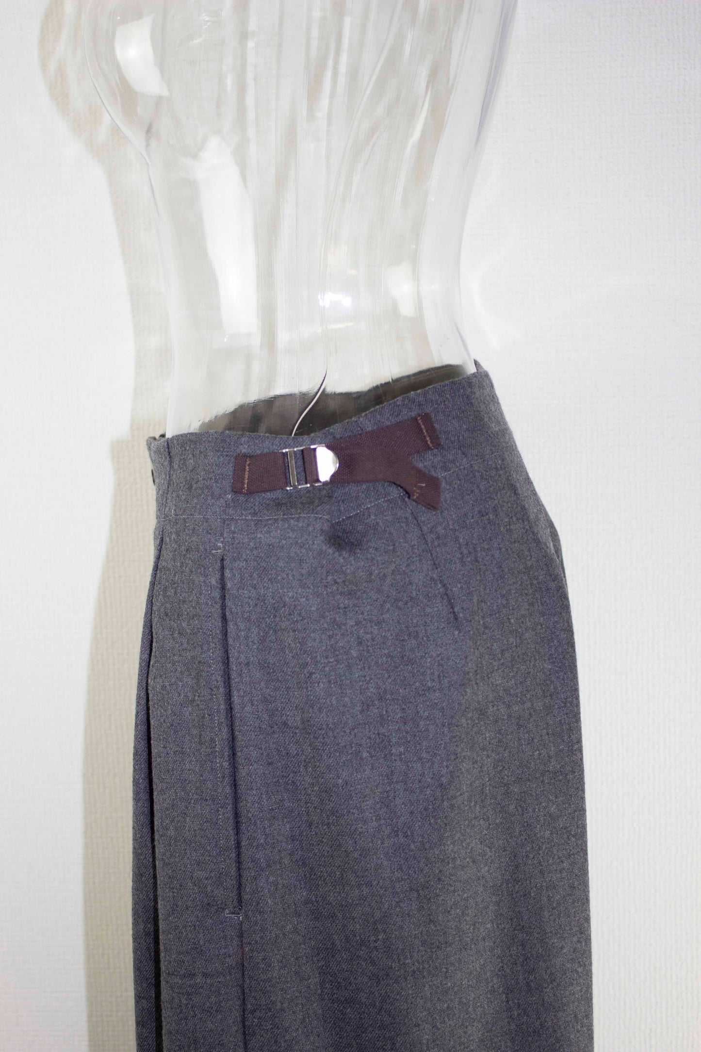 side slit wool pants  / gray