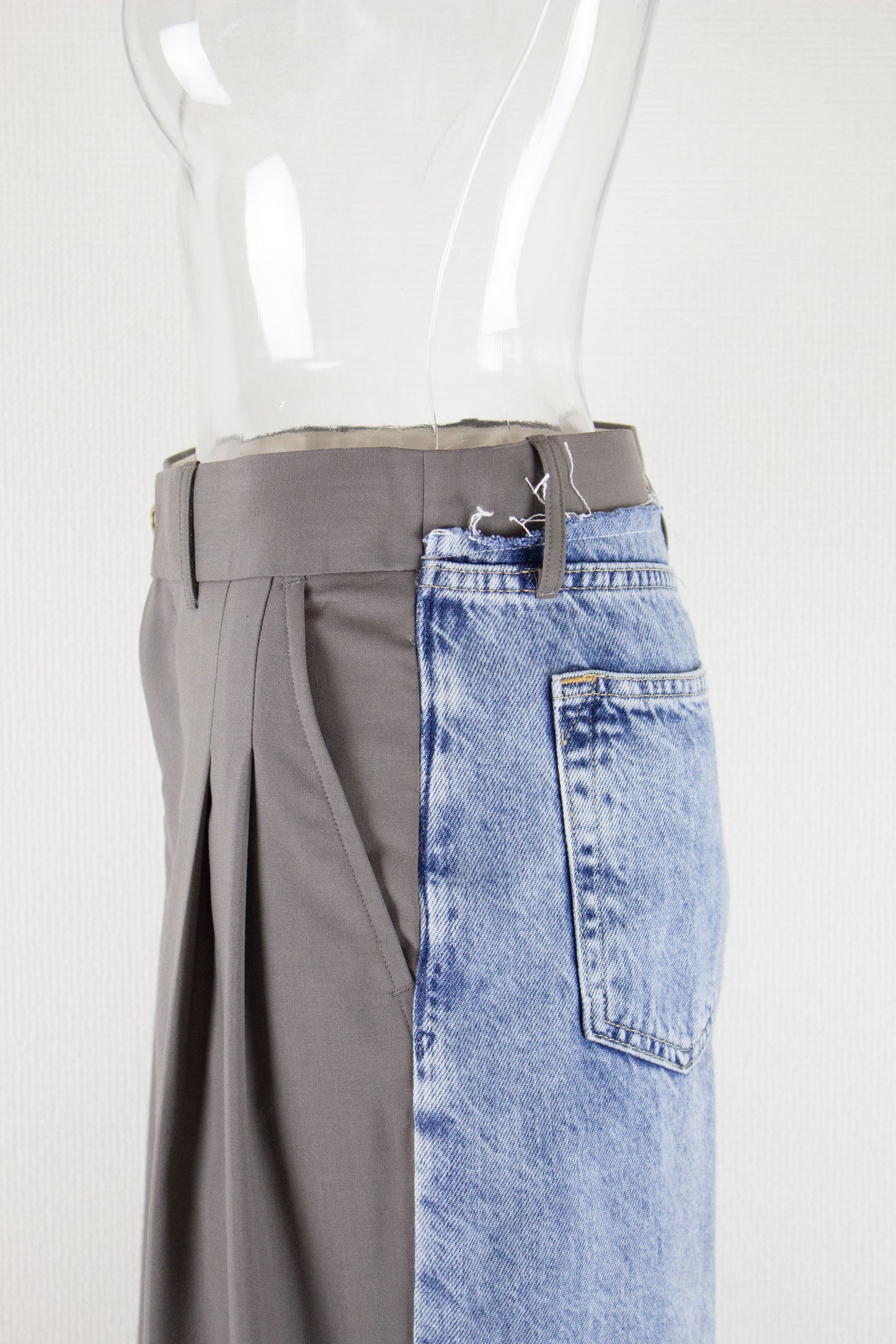 【set up item】half denim suits skirt ／ gray