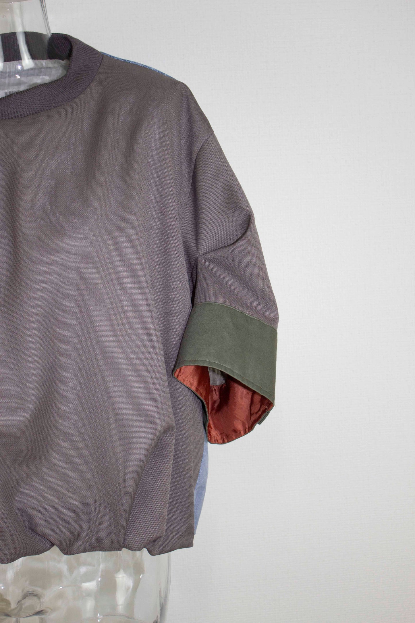 【set up item】half denim suits tops / gray