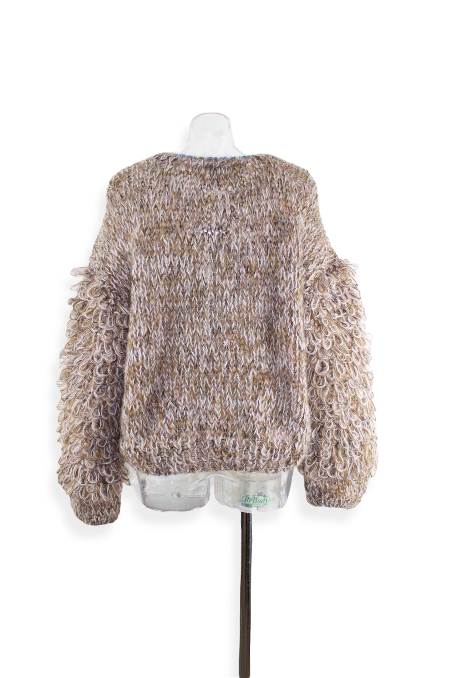 mohair birds sleeve cardigan  / pink beige