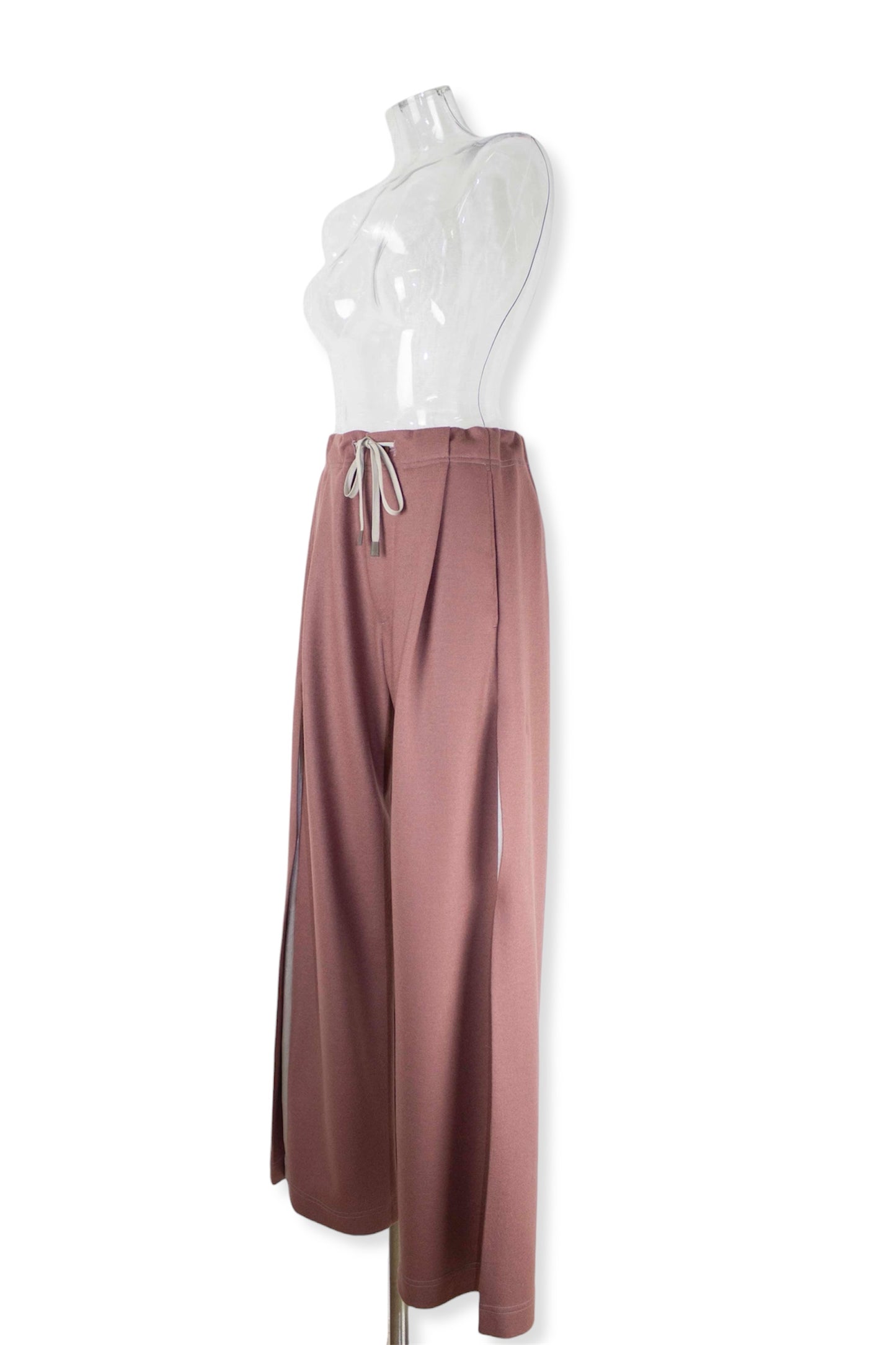 【set up item】side pleats relax wool pants / dusty pink