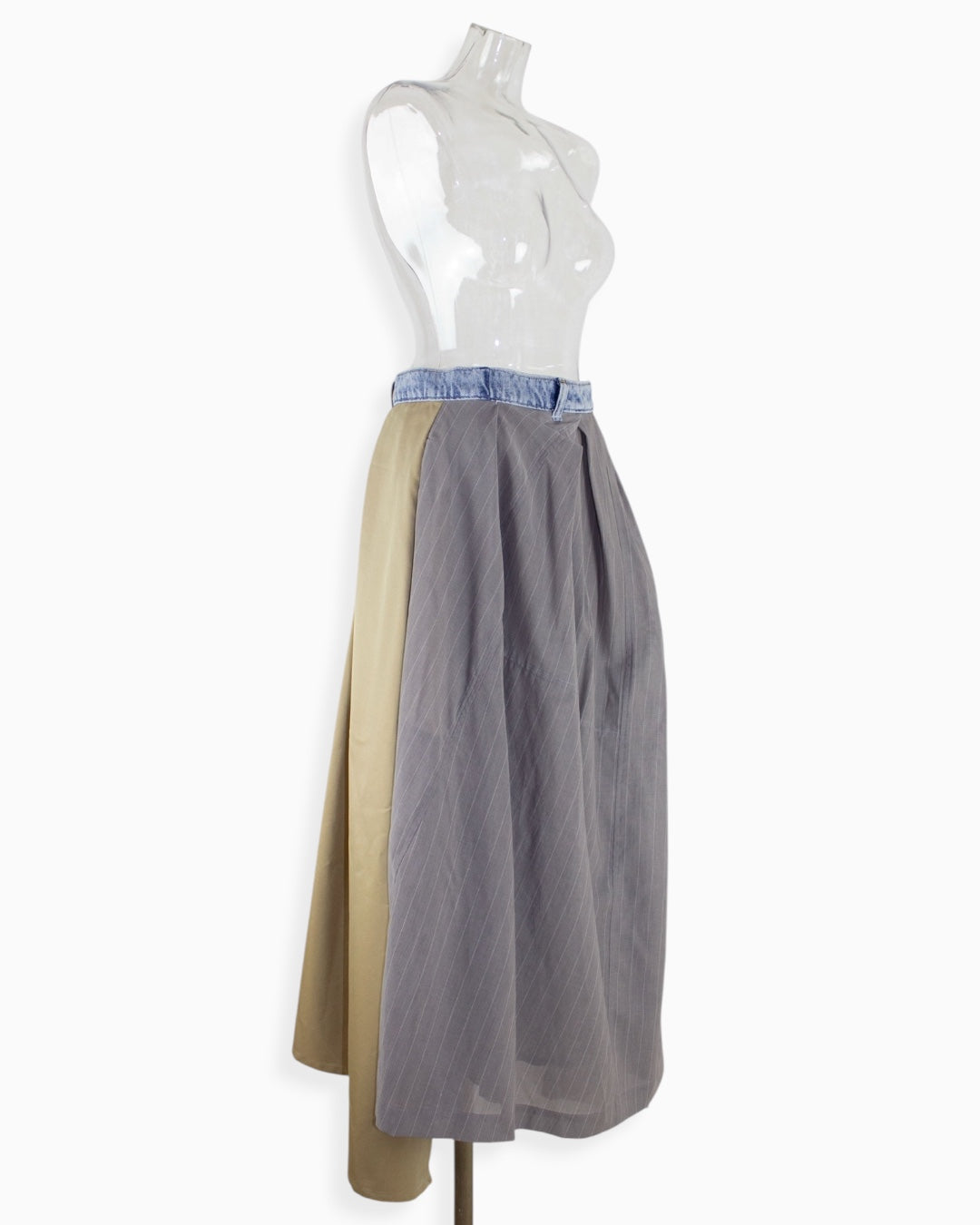 【set up item】cotton boile half design skirt ／ gray