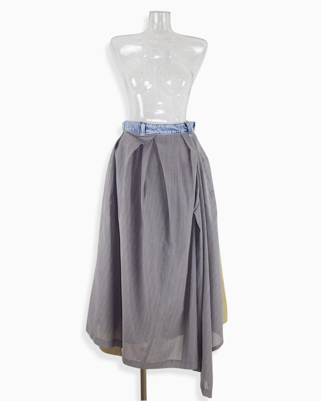【set up item】cotton boile half design skirt ／ gray