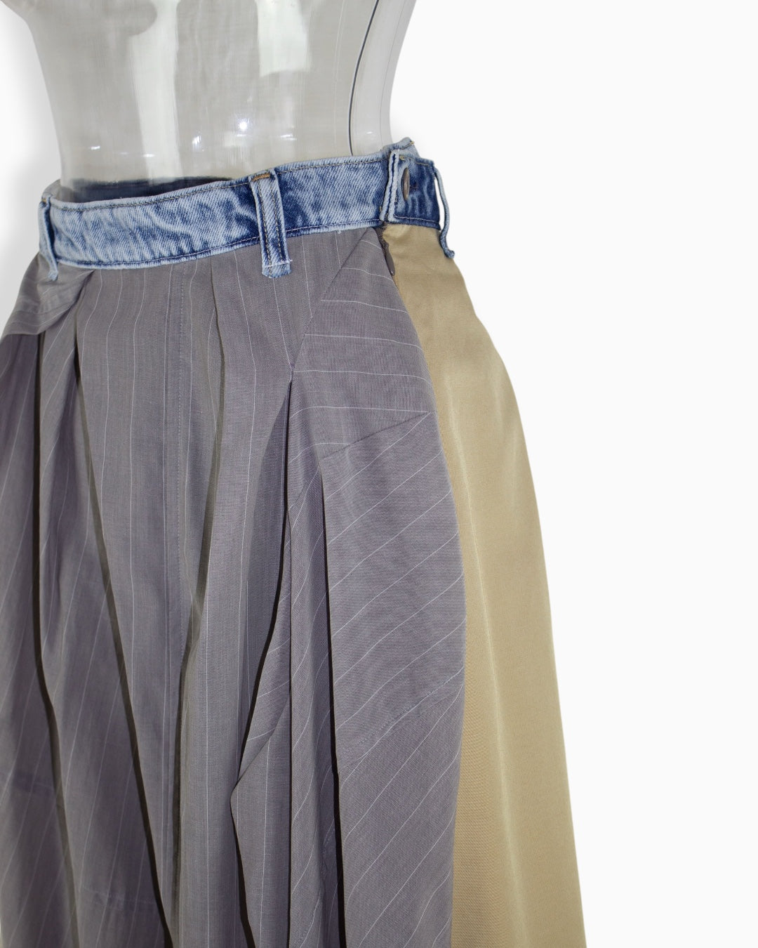【set up item】cotton boile half design skirt ／ gray