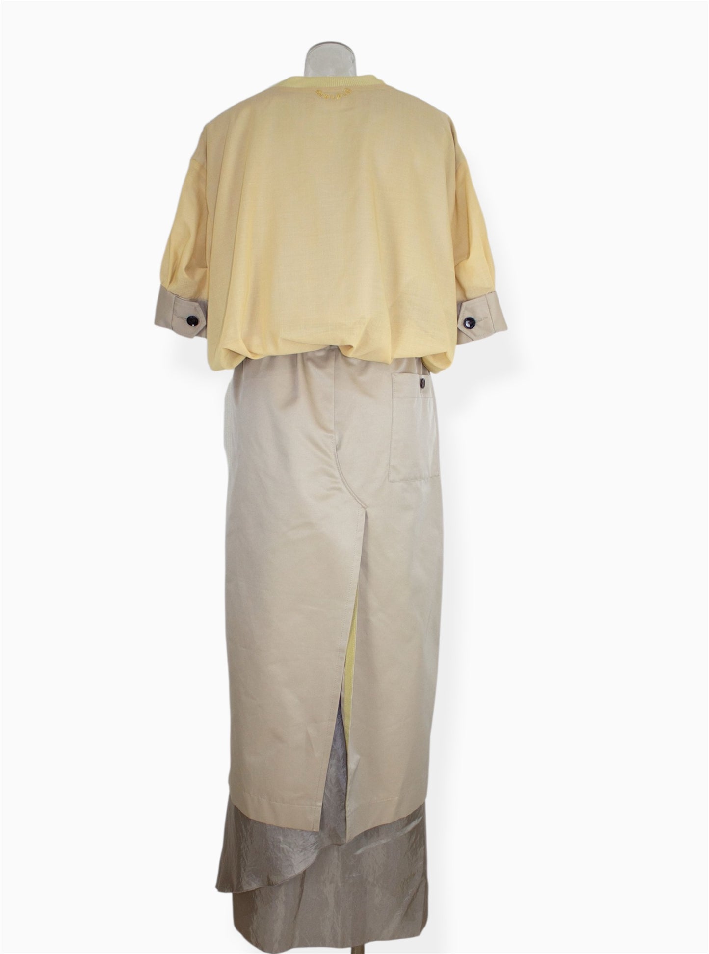 【completed style】 sheer wool dress  / yellow