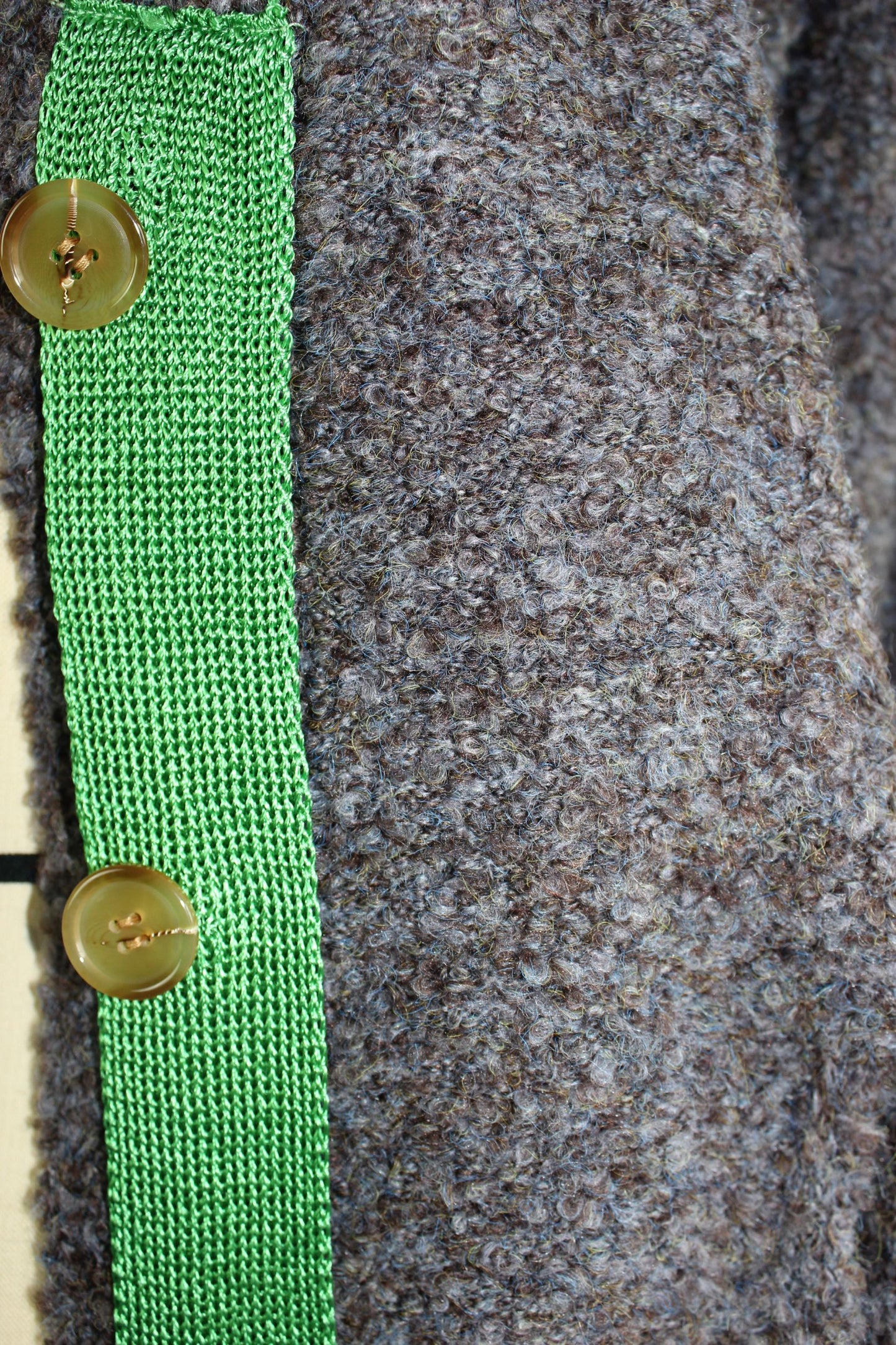 mix boucle slit cardigan / gray